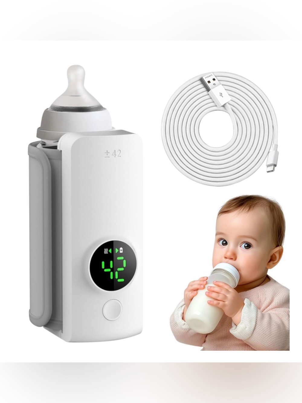 Portable Bottle Warmer, Fast Warming Comfortable Baby Feeding On The Go